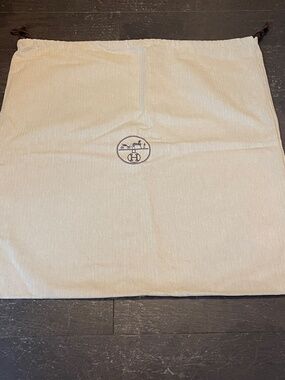 Authentic Hermes XLarge tweed dust bag drawstring storage birkin Kelly 59/59cm